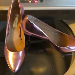 Metallic pink shoes